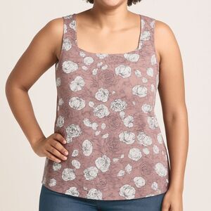 Xieerduo Square Neck Floral Tank XL